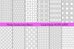 Modern Seamless Lattice Patterns, a Pattern Graphic by Melissa Held Designs