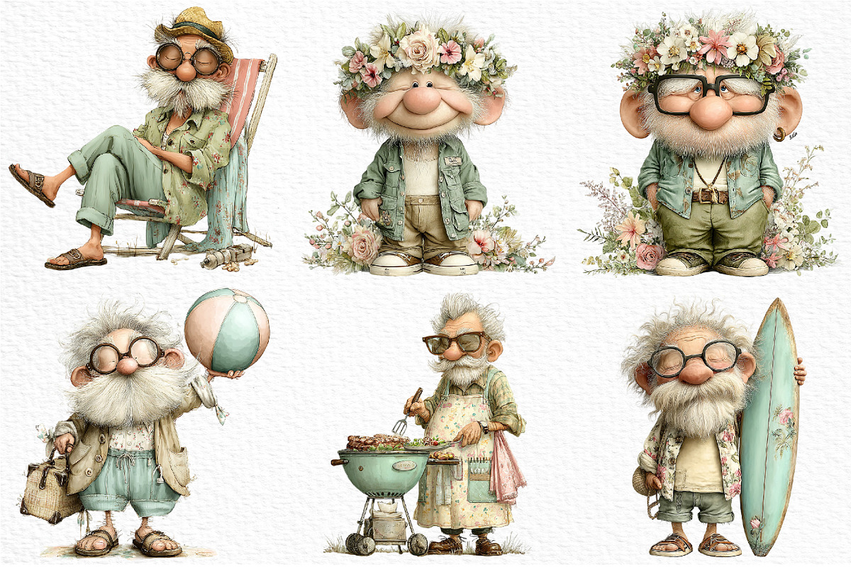 Funny Grandpa Summer set, an Illustration by Craft Nest (Photo 3 of 12)