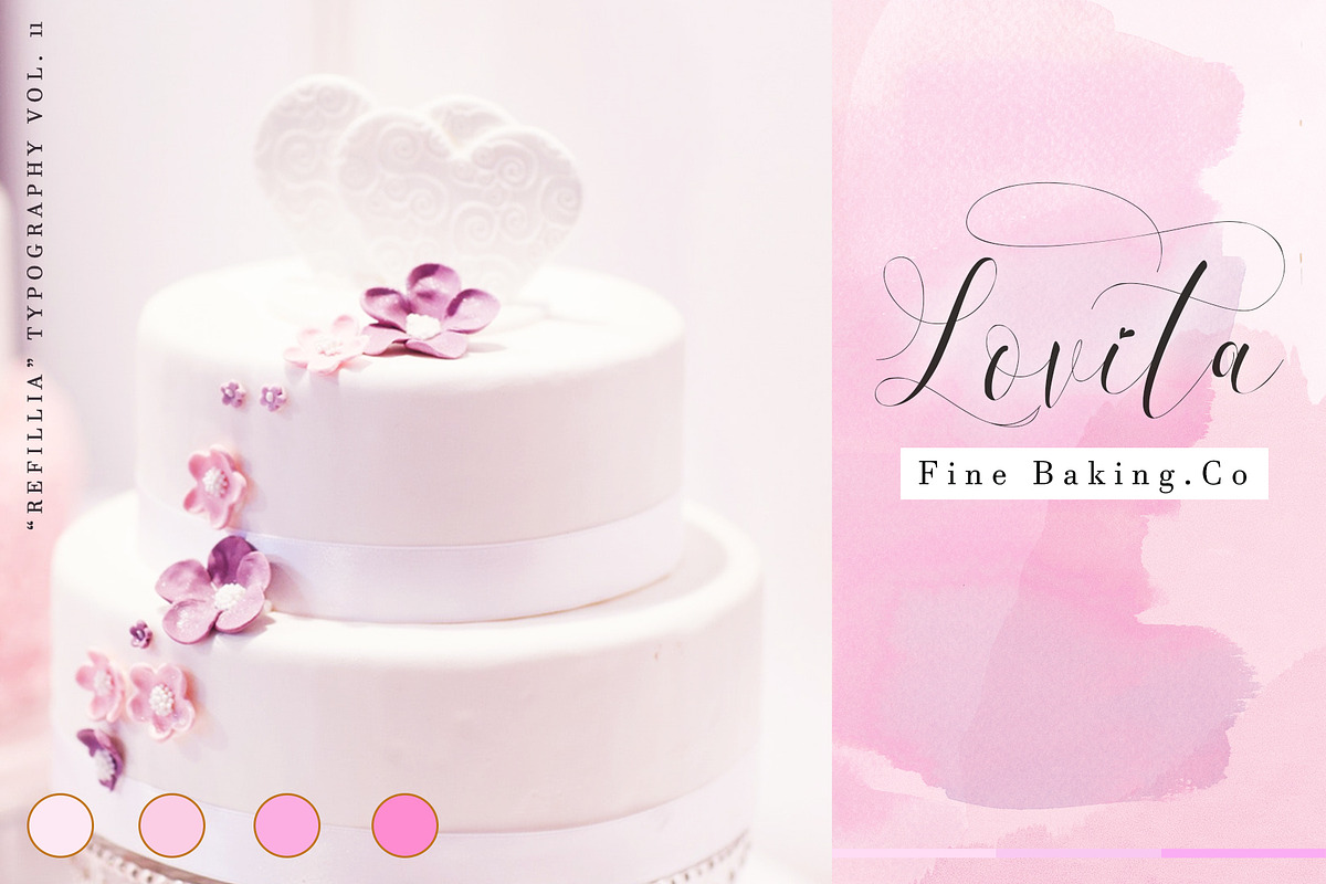 Refillia Calligraphy 'Beauty', a Script Font by Aldedesign (Photo 10 of 16)