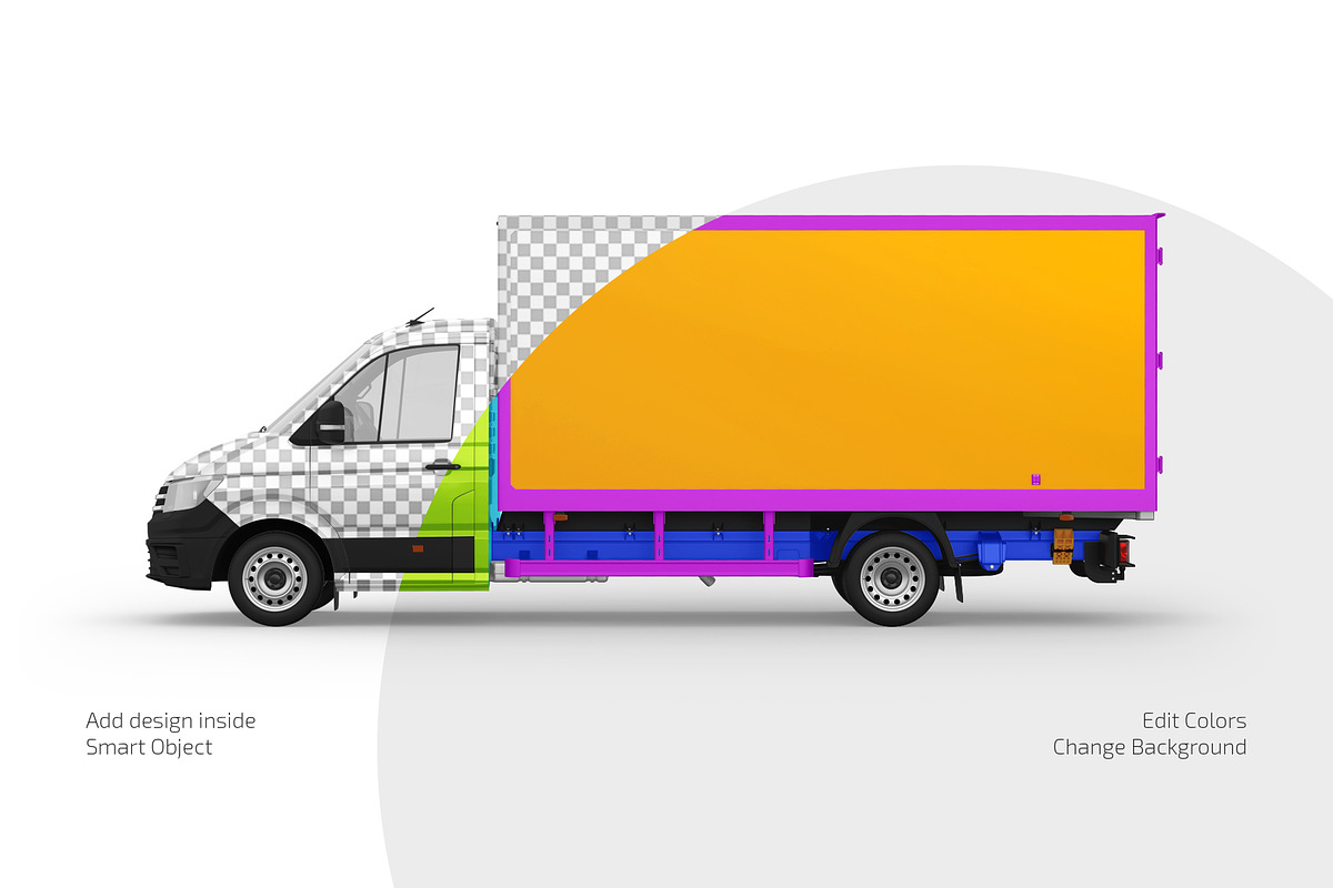 Box Truck Mockup Set, an Advertising Mockup by Country4k (Photo 2 of 4)