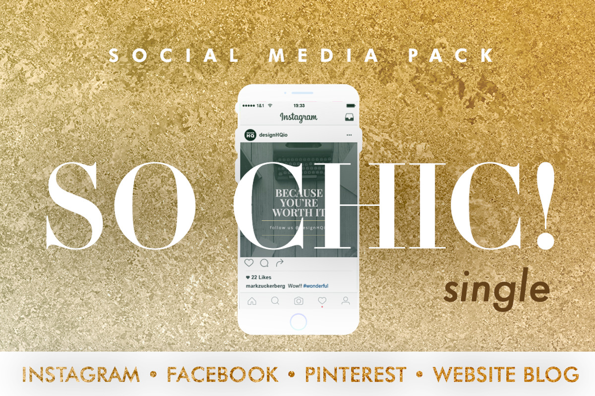 So Chic! Social Media Pack (single), a Social Media Template by DESIGN HQ (Photo 1 of 4)