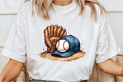 Watercolor Baseball Glove, an Illustration by DreamCafeArt (Thumbnail 2 of 7)