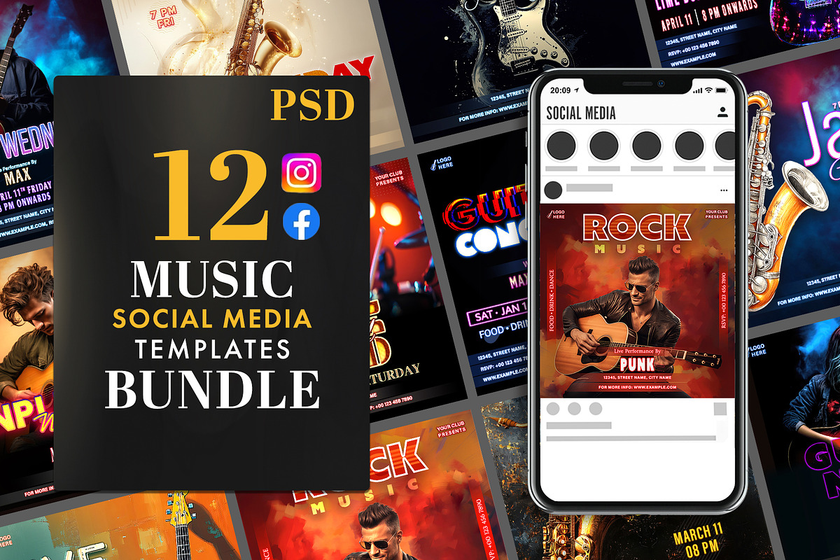 Music Event PSD Templates – 12 Pack, a Social Media Template by Allies Interactive (Photo 2 of 3)