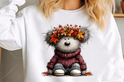 Whimsical Autumn Teddy Bear Clipart, a Seasonal Illustration by Canvas Craft (Thumbnail 5 of 10)