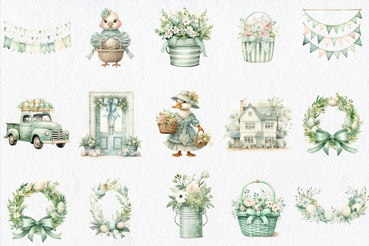 Country Farmhouse Easter Watercolor, an Illustration by NiiiNArt (Photo 4 of 6)