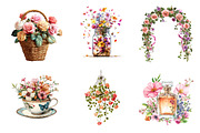 Spring Romantic Flower Clipart PNG, an Illustration by Designking (Thumbnail 2 of 5)