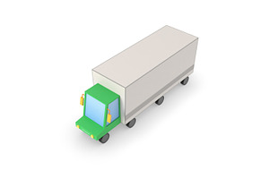 Truck Lorry Vehicle Low Poly Simple