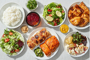 Assorted grilled plant-based dishes, a Food & Drink Photo by Rodica Ciorba