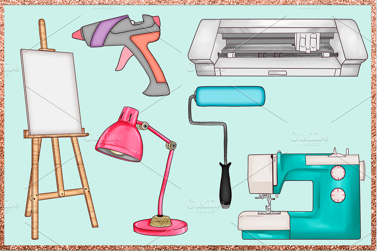 Arts & Crafts Clipart Set, an Education Illustration by The GG Shop (Photo 5 of 9)