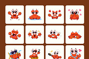 100 Crab Flat Vector Icons, an Emoji Icon by Brickclay (Thumbnail 9 of 11)