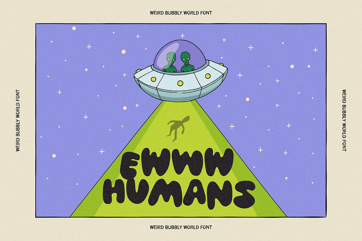 WEIRD BUBBLY WORLD | BUBBLY FONT, a Handwritten Font by Maria Feliz Fonts (Photo 3 of 9)