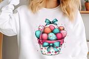 Whimsical Easter Egg Basket Clipart, an Illustration by designcity5 (Thumbnail 3 of 5)