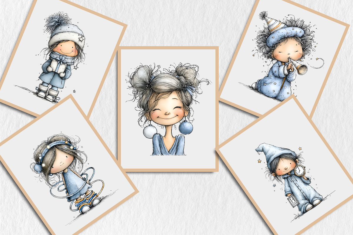 Happy New Year Girl Clipart, an Illustration by Rose Art (Photo 7 of 7)