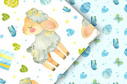 Easter Seamless Pattern, Cute Sheep, a Pattern Graphic by Valin Malin (Thumbnail 5 of 8)