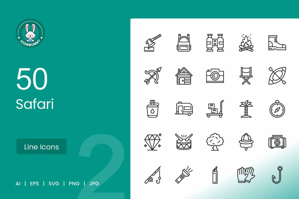 Safari Line Icons, an Icon by IconBunny (Photo 1 of 2)