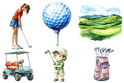 Cute Golf Clipart, an Illustration by Designworld (Thumbnail 3 of 6)