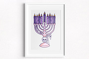 Haunted Hanukkah - Pastel Goth PNG, a Seasonal Illustration by Sonch' s Curiosities (Thumbnail 2 of 3)