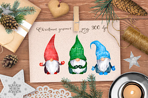 Christmas gnomes PNG watercolor