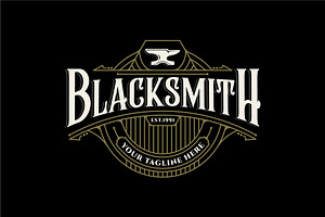 Blacksmith Anvil Logo Vintage Vector