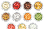Watercolor sauces top view, an Object Graphic by Olena (Thumbnail 2 of 2)