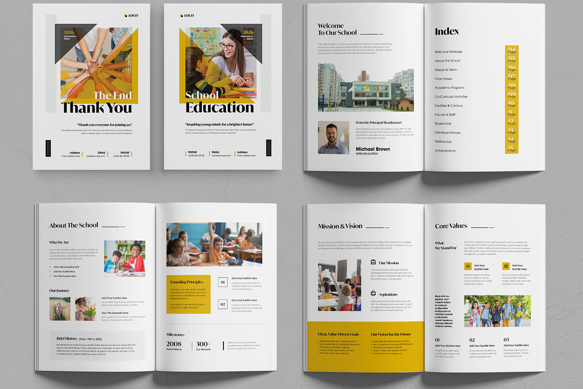 Modern Educational Brochure Template, a Brochure Template by MightyDesign (Photo 2 of 6)