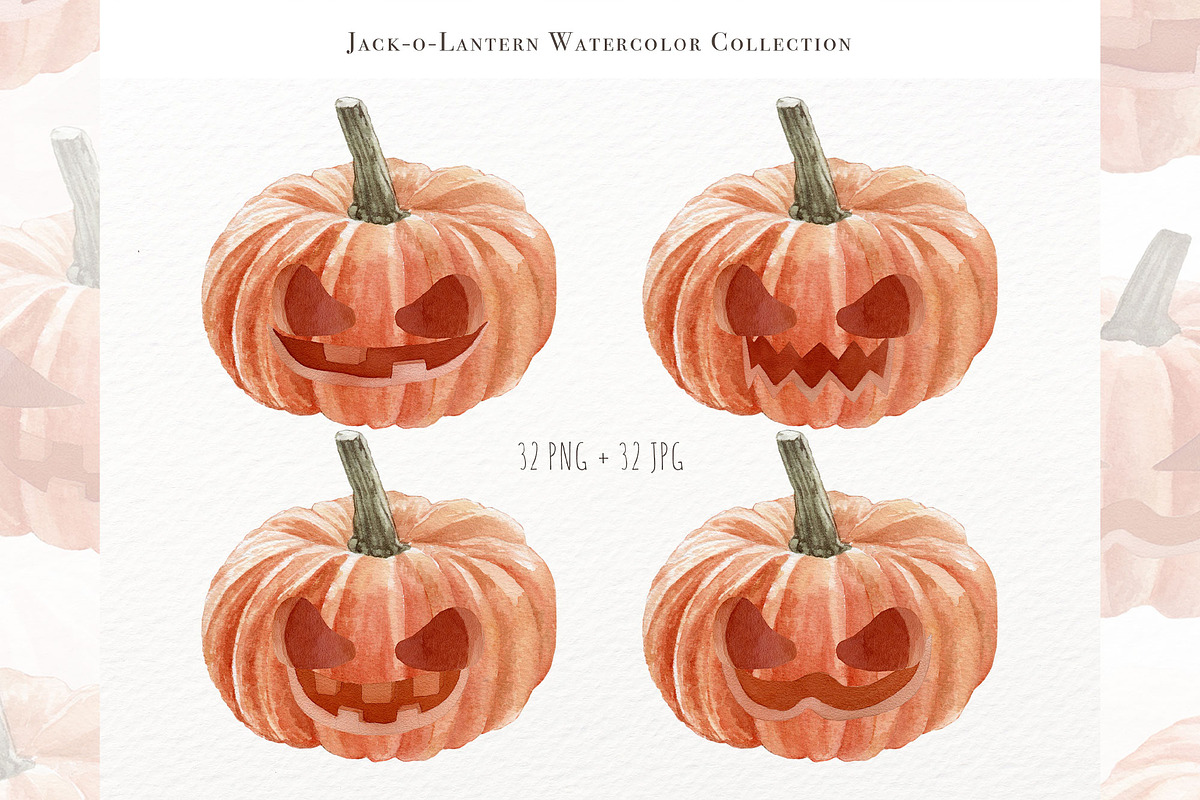 Jack-o-lantern, Halloween Watercolor, an Illustration by May • SHO (Photo 3 of 5)