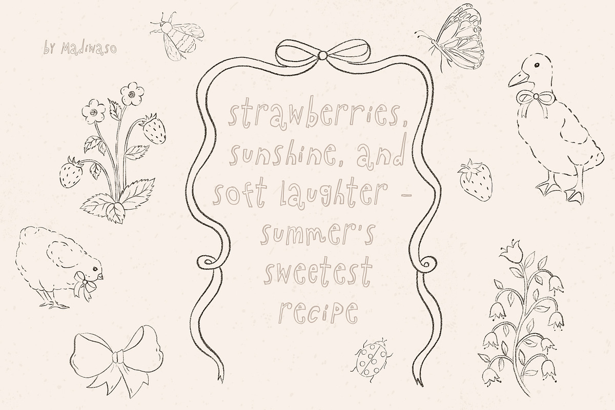 Cottagecore - handdrawn line art set, a Decorative Illustration by Madiwaso (Photo 9 of 9)