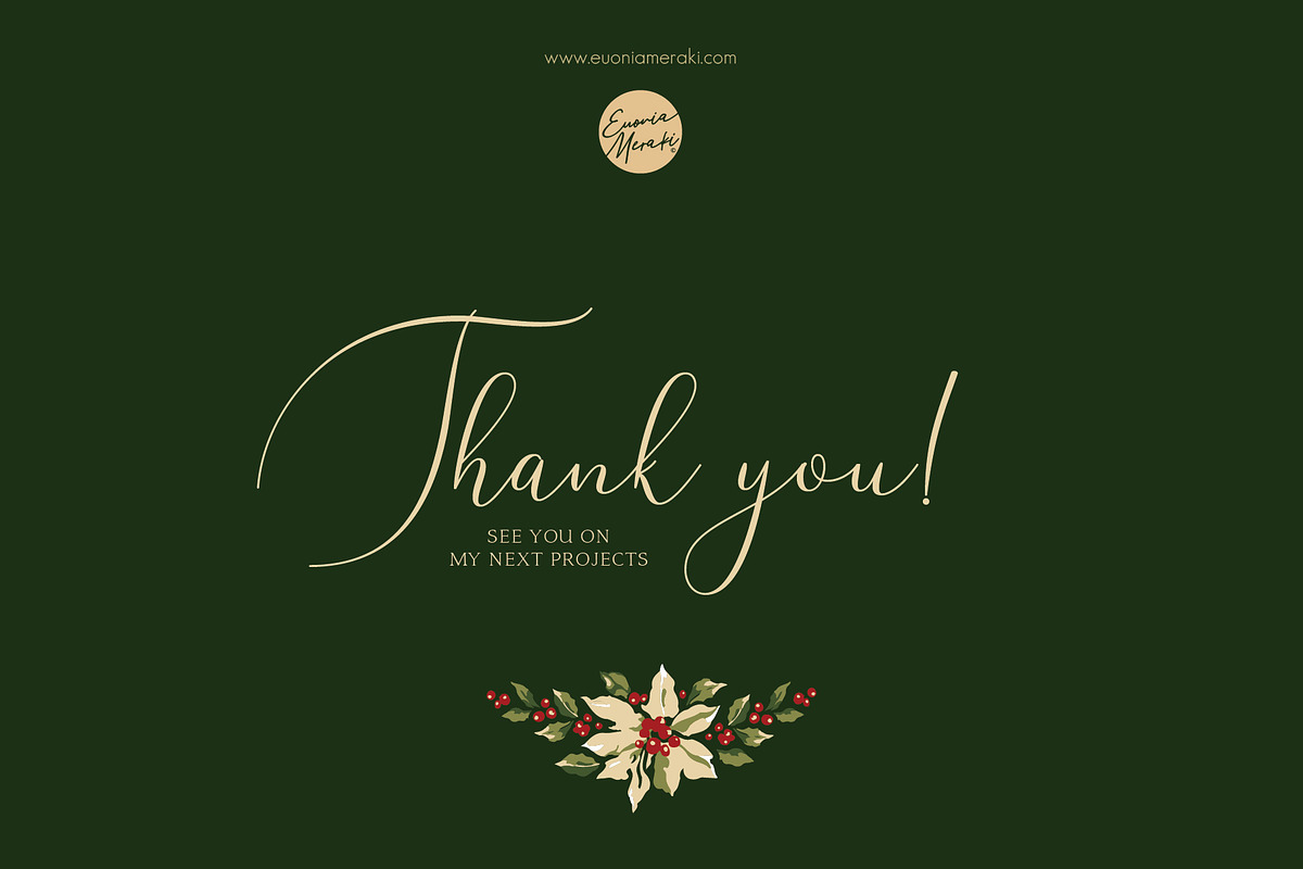 Floral Christmas Cards & Backgrounds, a Background Graphic by Euonia Meraki (Photo 10 of 10)