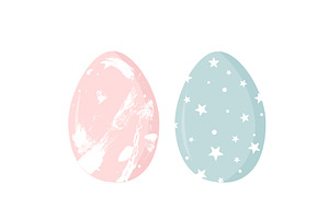 Easter eggs set decorated with blue, an Object Illustration by Toltemara
