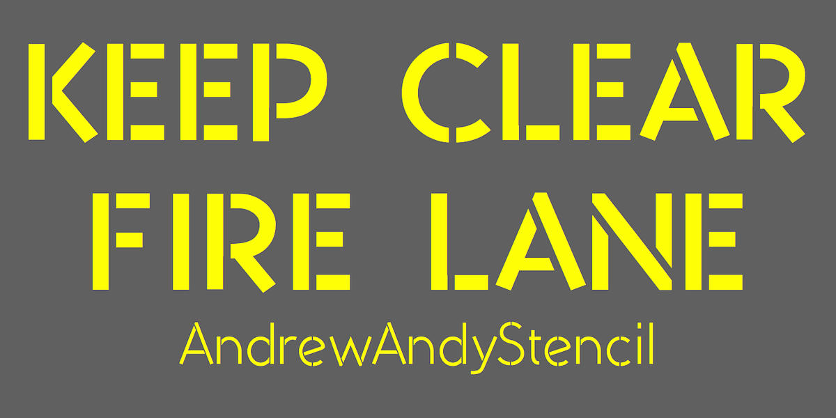 AndrewAndyStencil, a Sans Serif Font by Ingrimayne Type (Photo 1 of 5)