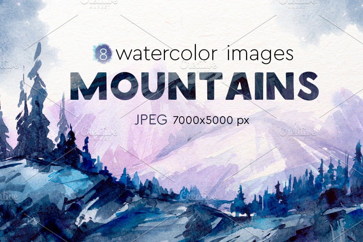 Watercolor mountains, an Illustration by Aksol (Photo 1 of 6)