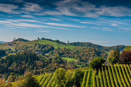Hill  landscape stock photo containing agricultural and autumn