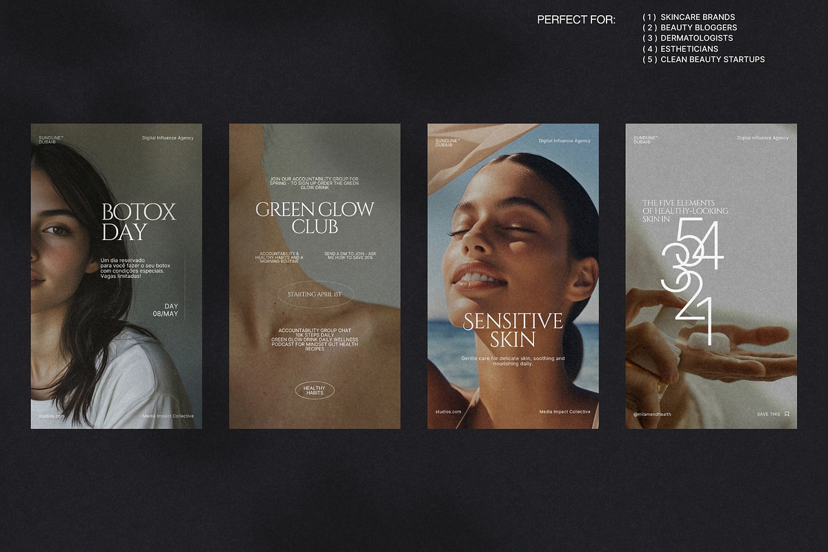 Skincare Canva Story and Post Kit preview 2