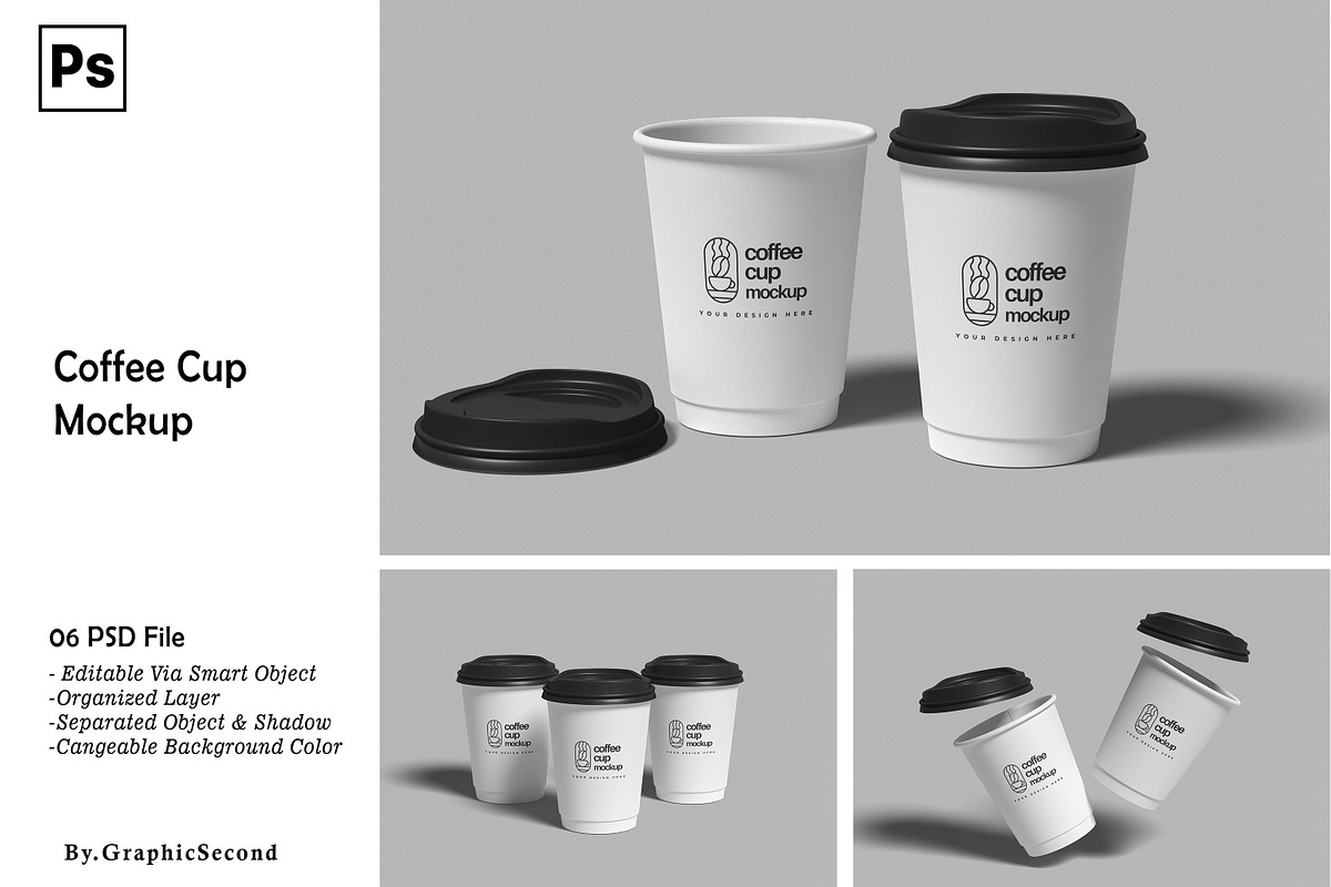 Coffee Cup Mockup, a Packaging Mockup by graphicsecond (Photo 1 of 7)