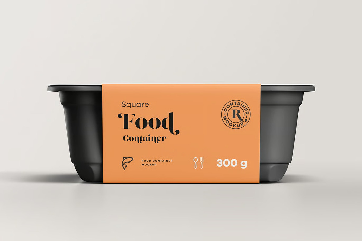Square Food Container Mock-up, a Packaging Mockup by zippypixelstudio (Photo 4 of 14)