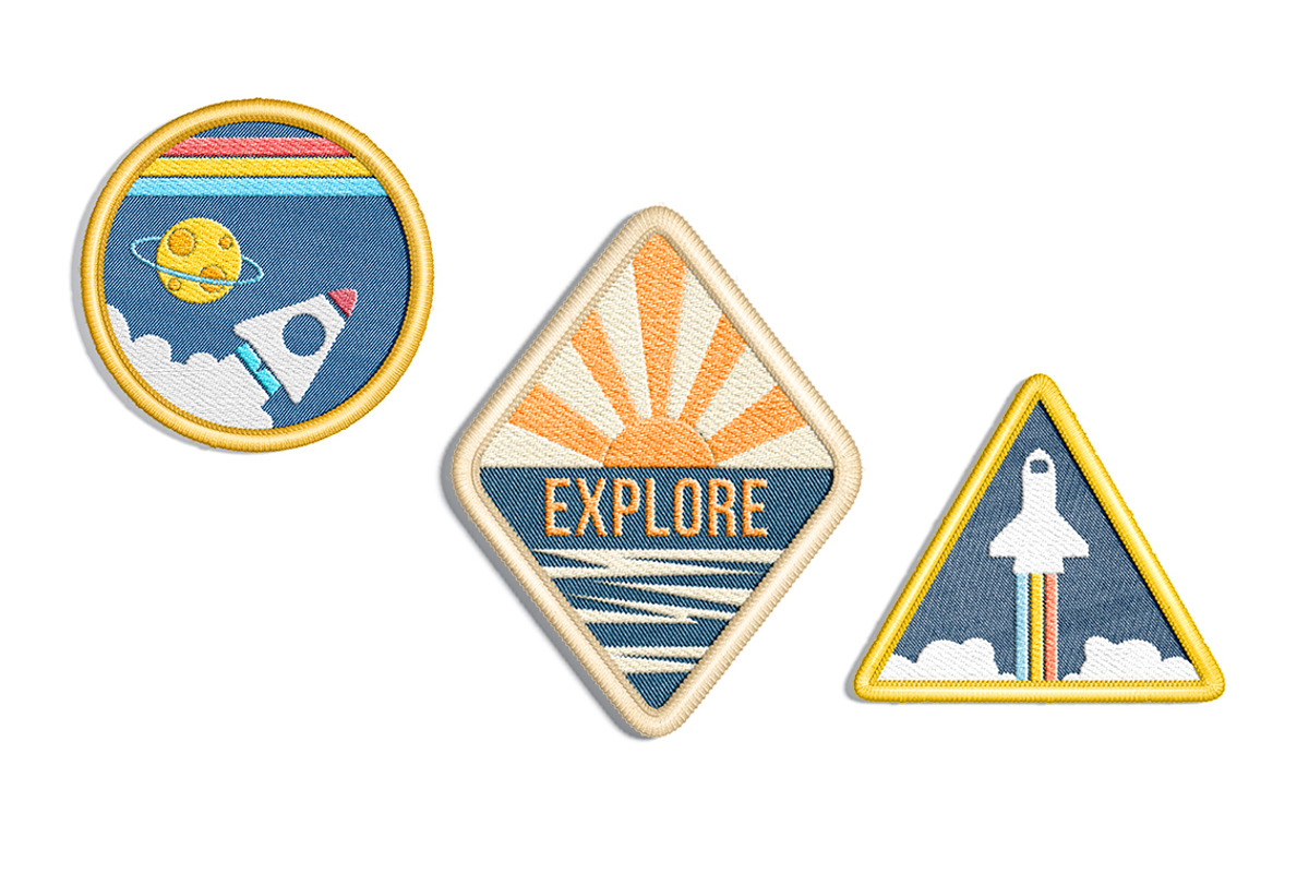 Embroidery Effect Patch Mockups Set, a Merchandise Mockup by rebrandy (Photo 11 of 13)