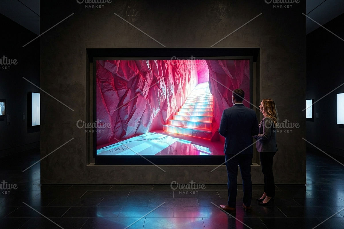 Pink Crystal Cave Stairs Stock Photo, a Background Photo by Aura Canyon HQ (Photo 7 of 7)