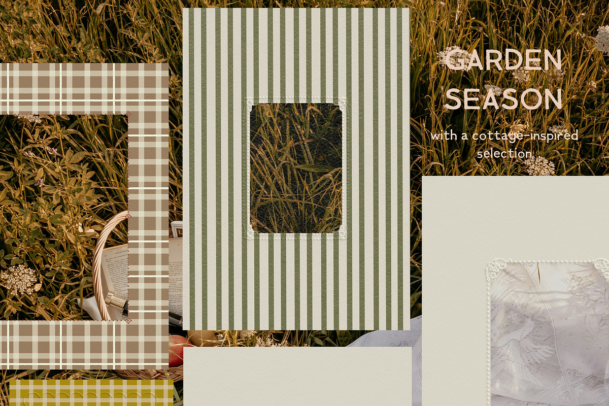 Cottage Gingham Frames Backgrounds, a Background Graphic by Laras Wonderland (Photo 2 of 11)