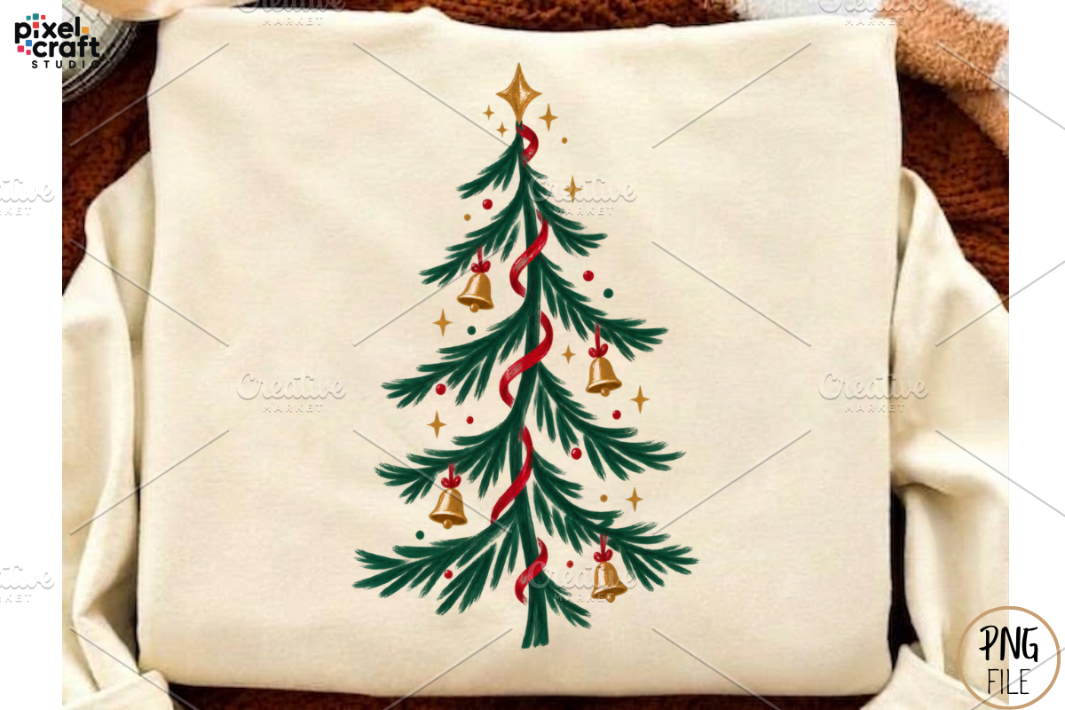 Hand Drawn Christmas Tree PNG Bundle, a Branding & Logo Template by Ink Gallery (Photo 2 of 8)