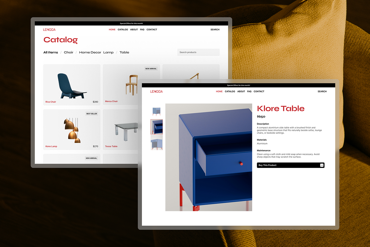 Furniture E-Commerce Framer Template, an UI Kit Template by Rozepaars Design (Photo 4 of 6)