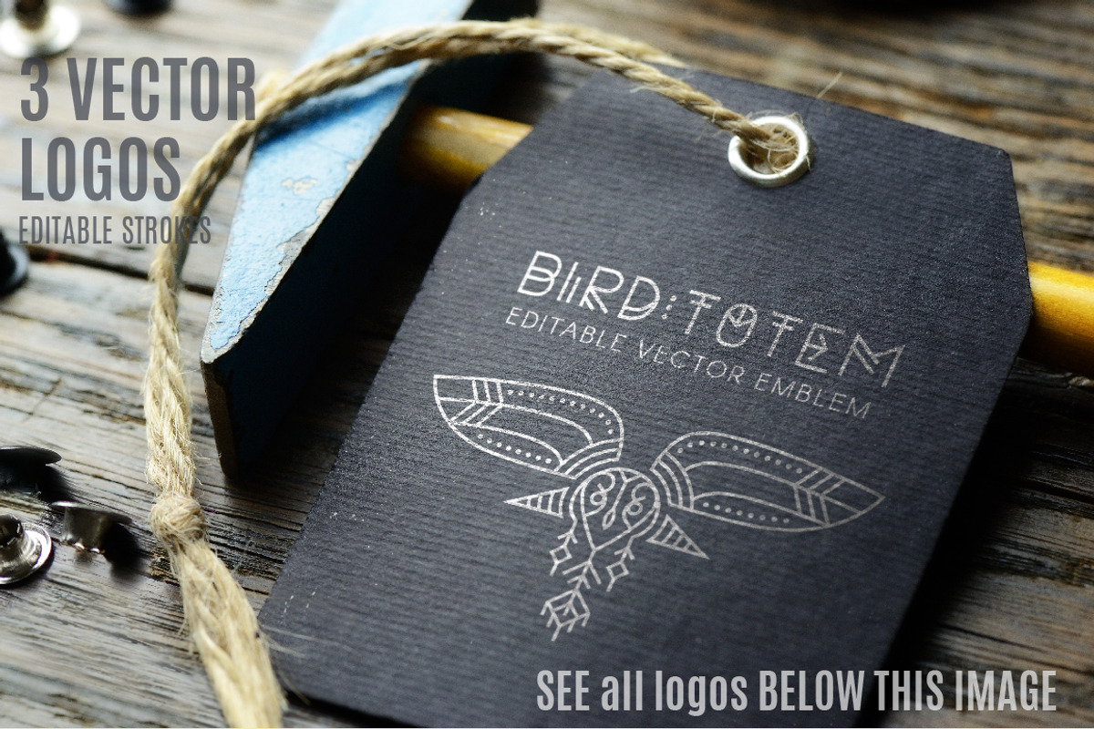 Bird Totem: Tribal Logo Design, an Illustration by Lumitar (Photo 3 of 10)
