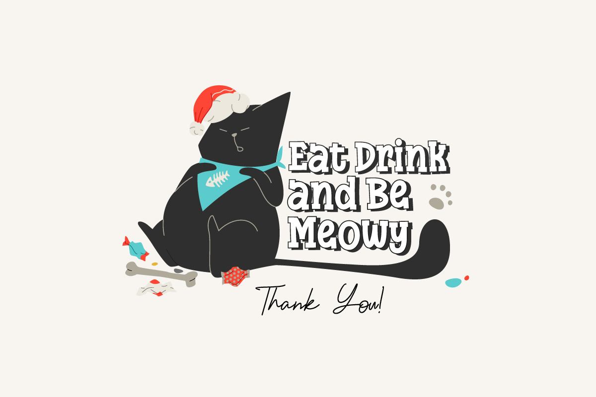 Black & Meowy Christmas | Hand Drawn, a Graphic by svetlana.belaia (Photo 9 of 9)