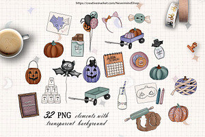 Cute Halloween Clipart Kit