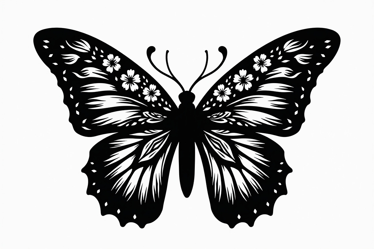 Flying Butterfly Vector Silhouette, an Illustration by Amazin_art (Photo 7 of 21)