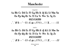 Manchester. Serif Family