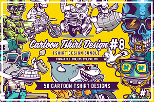 50 Cartoon Tshirt Designs Bundle 8_1