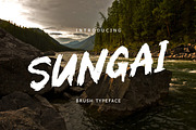 Sungai Brush Typeface, a Font by chekart (Thumbnail 1 of 6)
