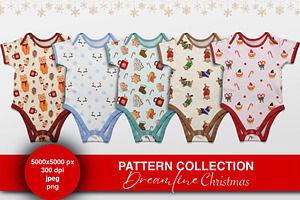 Christmas seamless patterns set