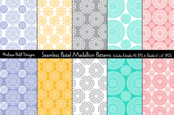 Seamless Pastel Medallion Geometrics preview 6