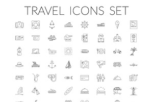 Travel Icons Set.